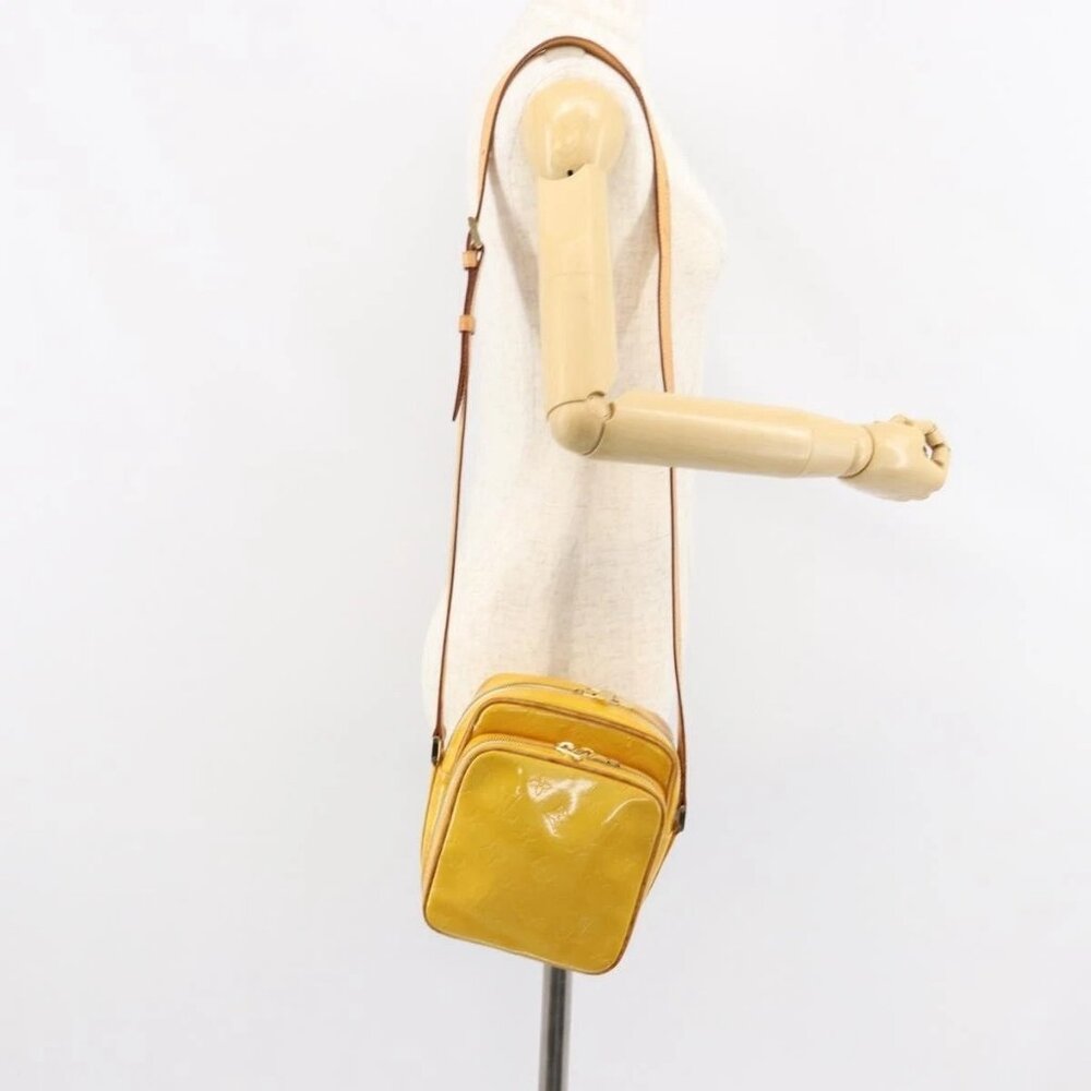 LOUIS VUITTON Monogram Vernis Wooster Bag Lime Yellow